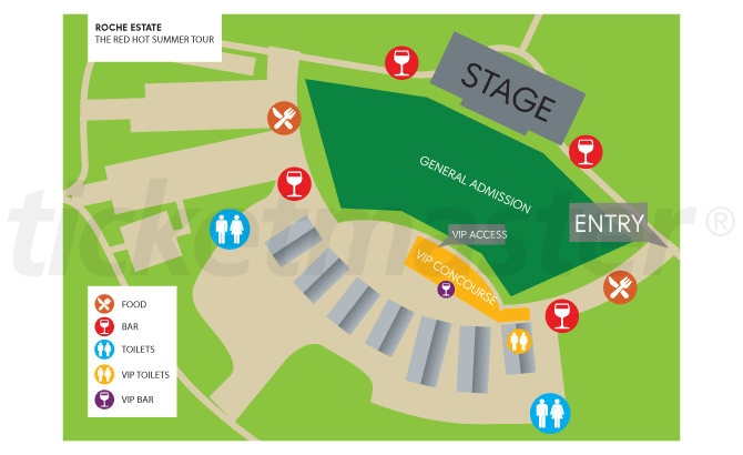 Venue seating chart for Red Hot Summer Tour for reference only