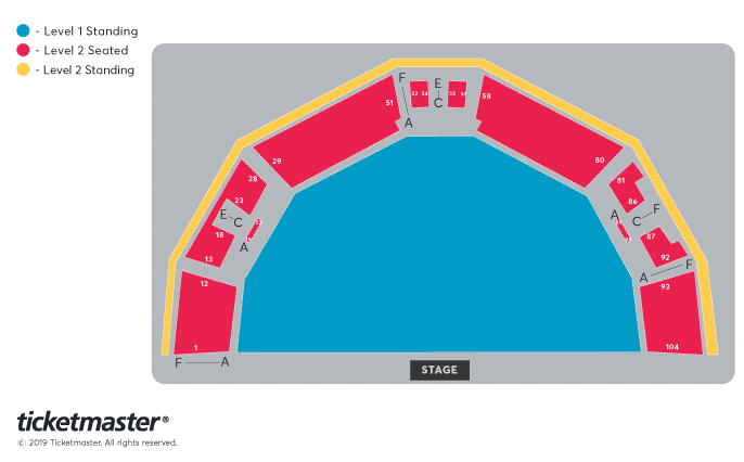 Venue seating chart for Alessia Cara for reference only